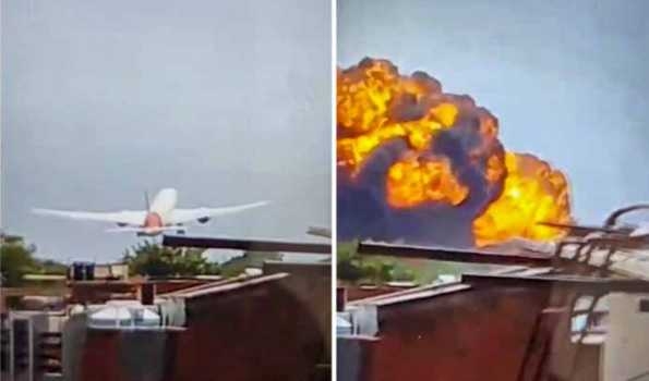Air India plane with 242 on board, crashes near Ahmedabad airport