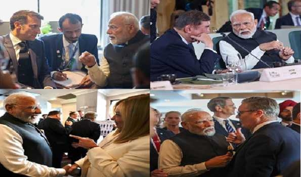 PM Modi holds talks with UK PM, French President, Italian PM, Japanese PM on G7 sidelines