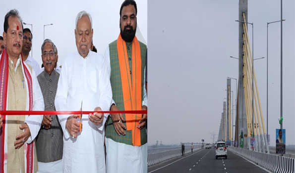 Nitish inaugurates Patna-Raghopur bridge, first phase of Kachchi Dargah-Bidupur six-lane Ganga Bridge Project