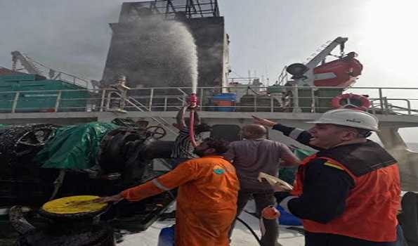 Indian Navy rescues 14 crew members from burning vessel in North Arabian Sea