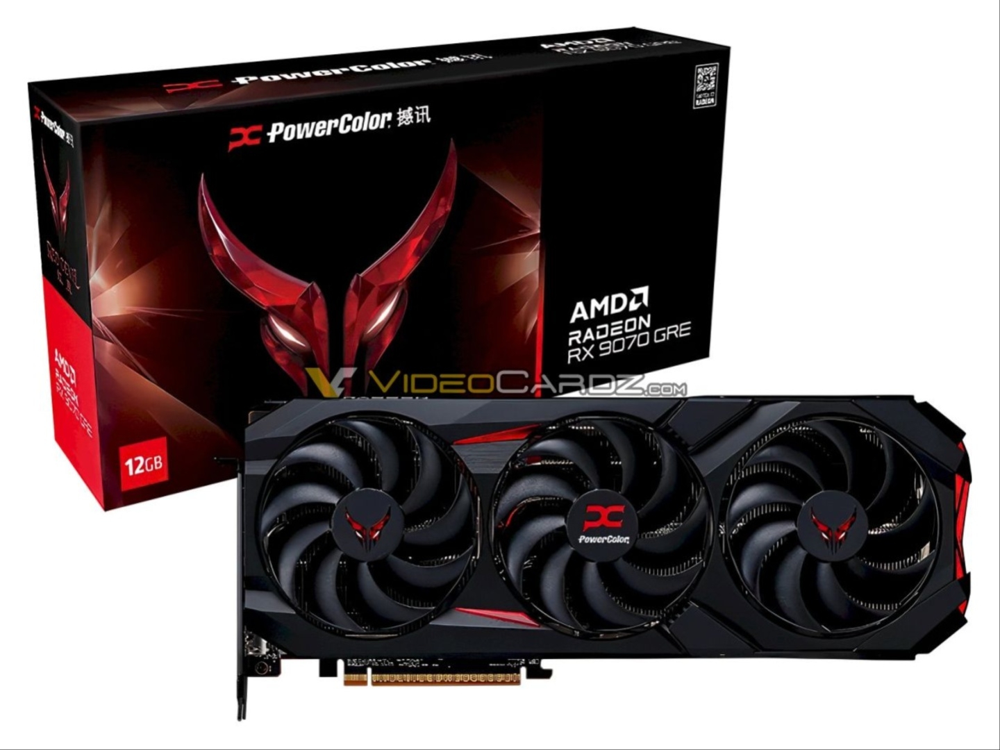 كرت الشاشة PowerColor Radeon RX 9070 GRE يظهر بـ 12GB VRAM وتبريد ثلاثي