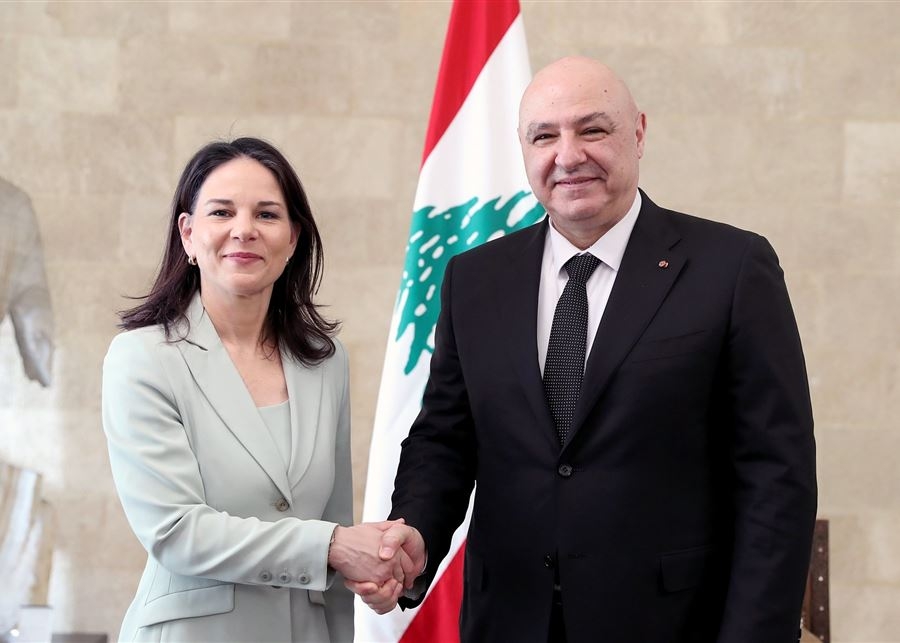 وزيرة الخارجية الألمانية زارت بعبدا.. عون: إسرائيل رفضت كل الاقتراحات التي تقدم بها لبنان لإخلاء التلال الخمس ولاتزال تحتفظ بأسرى لبنانيين