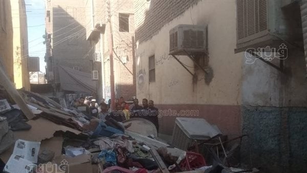 انهيار منزل بمنطقة الساحة في طنطا والبحث عن مسنة ونجلها تحت الأنقاض