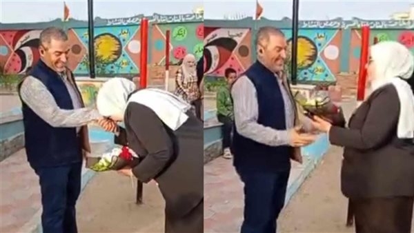 مريض قلب وأرادت التخفيف عنه، تفاصيل تقبيل وكيلة مدرسة يد زوجها أمام الطلاب بالشرقية