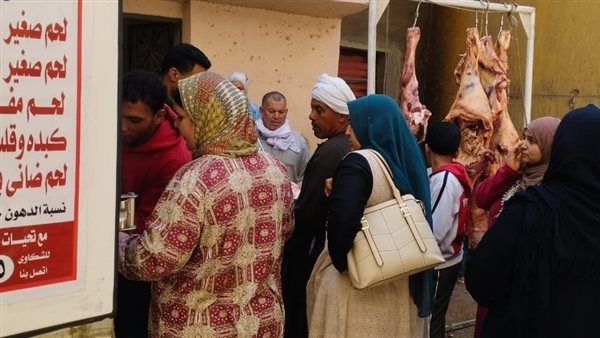 إقبال على قافلة سيارات اللحوم المدعمة بمراكز أجا والسنبلاوين وميت سلسيل بالدقهلية