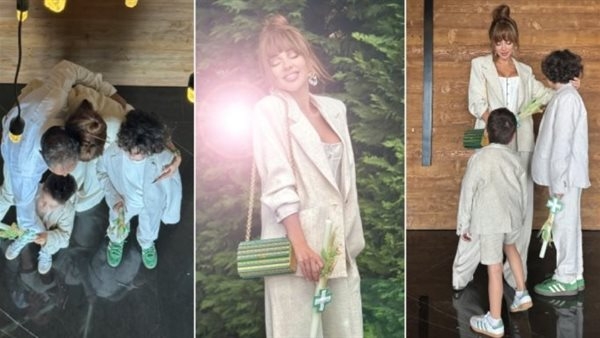 ميريام فارس تحتفل بأحد السعف مع أولادها بهذه الطريقة