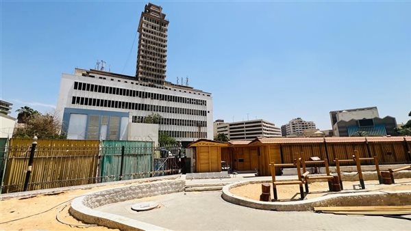 الموقف التنفيذي لأعمال تطوير منطقة وسط القاهرة وحديقة الأزبكية