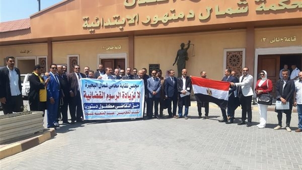 وقفة احتجاجية لمحامين البحيرة رفضًا للرسوم القضائية الجديدة (صور)