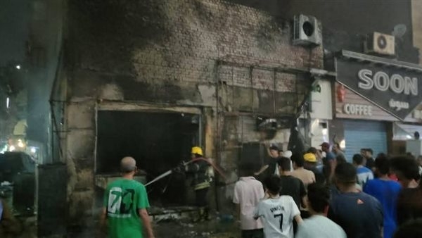 التحريات: المدخنة السبب في اندلاع حريق مطعم شاورما الهرم (صور)