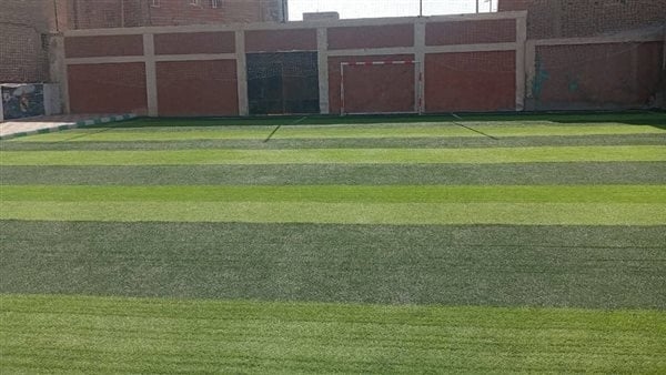 الانتهاء من إنشاء ملعب نجيل صناعي بمركز شباب منقباد بأسيوط