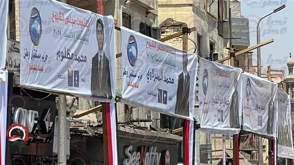 انتشار لافتات الدعاية الانتخابية لمرشحي مجلس الشيوخ بالإسكندرية