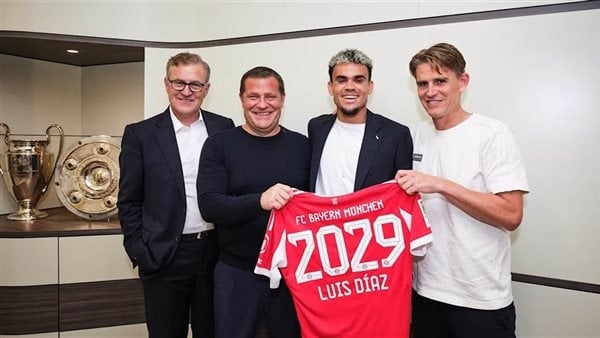 مقابل 75 مليون يورو، بايرن ميونخ يعلن تعاقده مع لويس دياز
