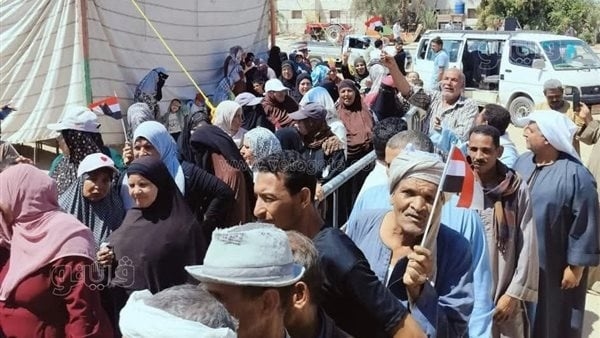استمرار توافد المواطنين على لجان انتخابات الشيوخ بالوادي الجديد (صور)