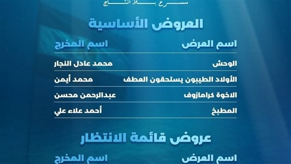مهرجان الإسكندرية المسرحي يعلن العروض المشاركة في دورته الـ 15