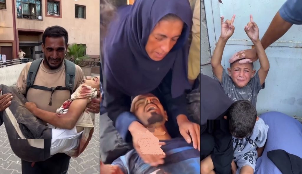 شاهد جانباً من مجازر العدو الإسرائيلي بحق المدنيين في غزة.. فيديو