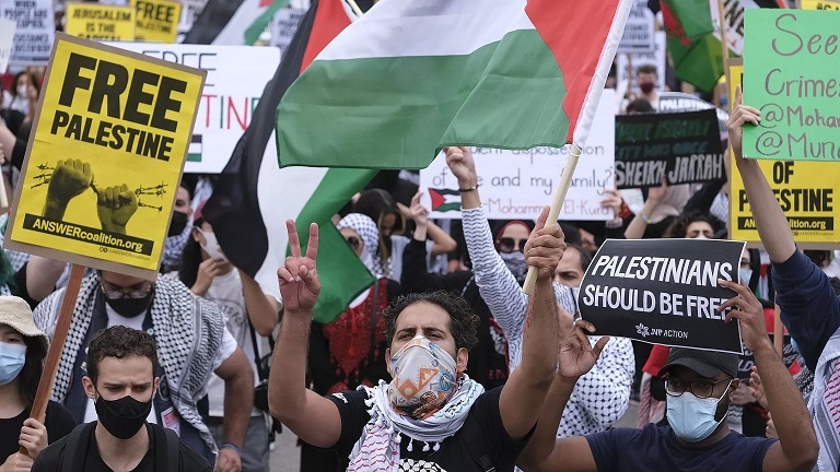 مظاهرة في شيكاغو للتنديد باستمرار جرائم الإبادة على غزة
