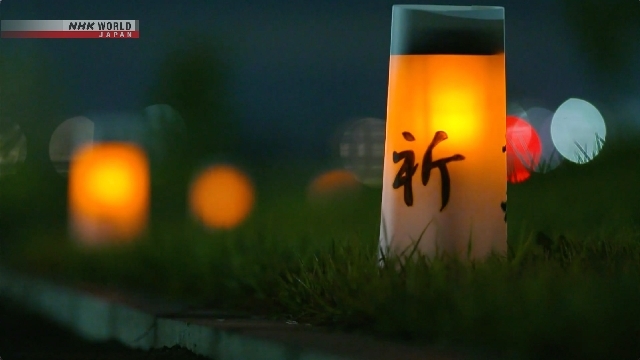 Bon festival lanterns decorated by children light up 2011 disaster area